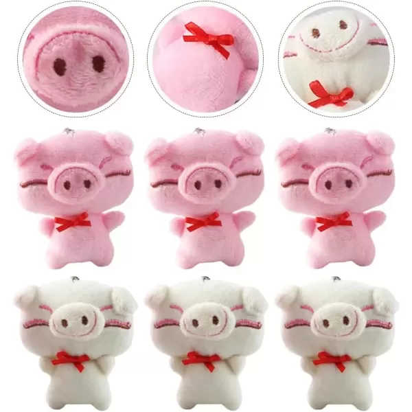 imageToyvian Jewelry Making Charms 6Pcs Stuffed Pig Keychain Animal Plush Handbag Piggy Key Ring Pig Figurine Charm Earrings Pendant for DIY Craft Keychain Jewelry Making Random Color Bag Charm