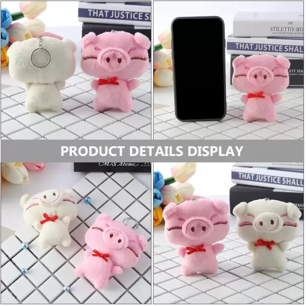 imageToyvian Jewelry Making Charms 6Pcs Stuffed Pig Keychain Animal Plush Handbag Piggy Key Ring Pig Figurine Charm Earrings Pendant for DIY Craft Keychain Jewelry Making Random Color Bag Charm