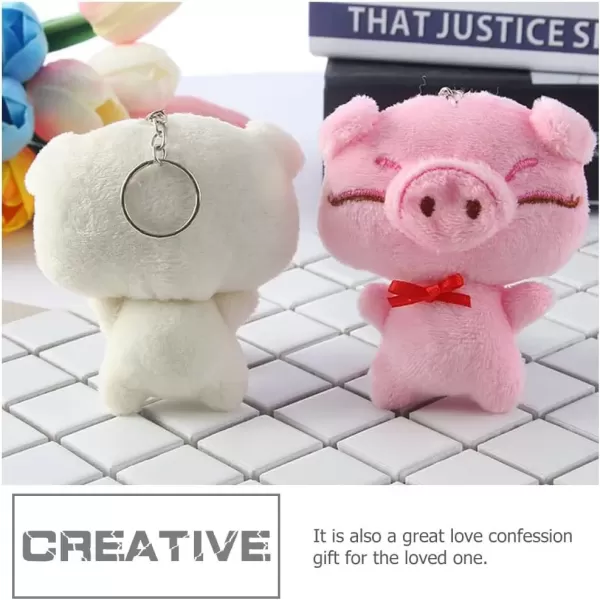 imageToyvian Jewelry Making Charms 6Pcs Stuffed Pig Keychain Animal Plush Handbag Piggy Key Ring Pig Figurine Charm Earrings Pendant for DIY Craft Keychain Jewelry Making Random Color Bag Charm