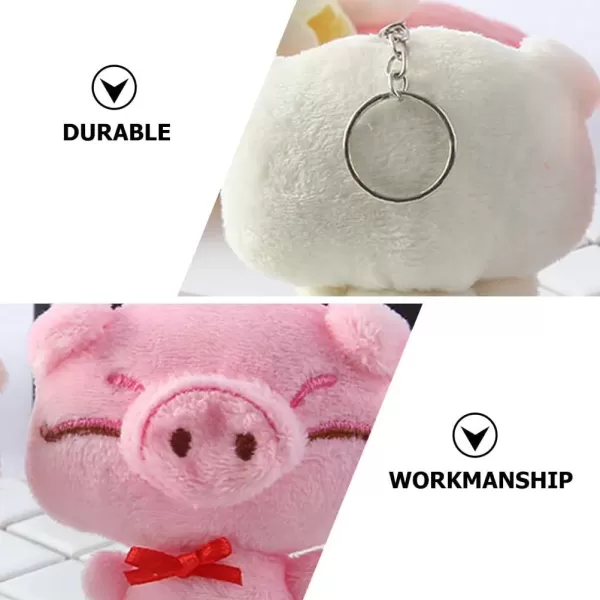 imageToyvian Jewelry Making Charms 6Pcs Stuffed Pig Keychain Animal Plush Handbag Piggy Key Ring Pig Figurine Charm Earrings Pendant for DIY Craft Keychain Jewelry Making Random Color Bag Charm