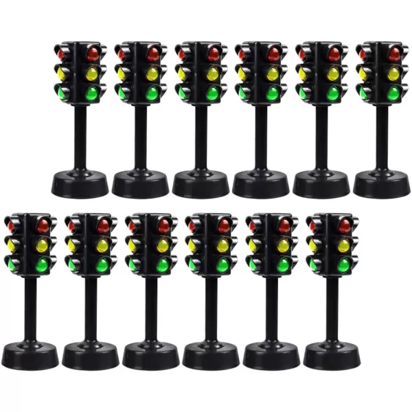 imageToyvian Miniature Toys 12 Pieces Traffic Mini Light Traffic Light Traffic Light lamp Signals Lamp Toy Educational Toys