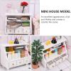 imageToyvian 1pc Miniature Food and Play Cabinet Wood Furniture Home Decoration Miniature Display Case Wooden Dollhouse Furniture 1 12 Scale Dresser Decor Mini House Chest Mini House Model Doll