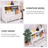 imageToyvian 1pc Miniature Food and Play Cabinet Wood Furniture Home Decoration Miniature Display Case Wooden Dollhouse Furniture 1 12 Scale Dresser Decor Mini House Chest Mini House Model Doll