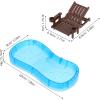 imageToyvian 2 Sets Doll House Swimming Pool Swimming Ring Folding Beach Sunbath Chair Simulation Miniature Craft Furniture Pool Toys Photo Props for Dollhouse Accessories