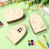 imageToyvian 36Pcs Wooden Fairy Doors Unpainted Mini Door Blank Fairy House Doors Unfinished Dollhouse Craft Door Mini Blank Garden Door for Painting Fairy Doors for Trees Outdoor