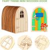 imageToyvian 36Pcs Wooden Fairy Doors Unpainted Mini Door Blank Fairy House Doors Unfinished Dollhouse Craft Door Mini Blank Garden Door for Painting Fairy Doors for Trees Outdoor