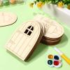 imageToyvian 36Pcs Wooden Fairy Doors Unpainted Mini Door Blank Fairy House Doors Unfinished Dollhouse Craft Door Mini Blank Garden Door for Painting Fairy Doors for Trees Outdoor