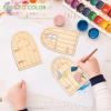 imageToyvian 36Pcs Wooden Fairy Doors Unpainted Mini Door Blank Fairy House Doors Unfinished Dollhouse Craft Door Mini Blank Garden Door for Painting Fairy Doors for Trees Outdoor