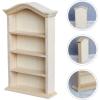 imageToyvian Dollhouse Wooden Bookshelf Doll Miniature Furniture Mini Bookshelf Dollhouse Shelf Dollhouse Cabinet Scene Miniature House Bookcase Fairy Cabinet Miniature Dollhouse Accessories 112Light Yellow