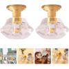 imageToyvian Led Furniture 2pcs Mini Ceiling Lamp Furniture Miniature 1 12 Chandelier Model for DIY Mini House Decoration Supplies  Kids FurnitureGolden