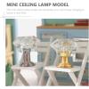 imageToyvian Led Furniture 2pcs Mini Ceiling Lamp Furniture Miniature 1 12 Chandelier Model for DIY Mini House Decoration Supplies  Kids FurnitureGolden