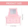 imageToyvian Mini Dresser Dollhouse Dressing Mirror Miniatures Wood Furniture Dollhouse Table Model Mini Furniture Ornament Miniature Mirror Wooden Dresser Toy Pink Accessories Birch HouseholdPink