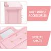 imageToyvian Mini Dresser Dollhouse Dressing Mirror Miniatures Wood Furniture Dollhouse Table Model Mini Furniture Ornament Miniature Mirror Wooden Dresser Toy Pink Accessories Birch HouseholdPink
