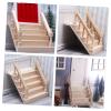 imageToyvian Miniature Staircase Model Furniture Small Stairs Wooden Stairs Mini Mini Wood handrail Stair Small armrest Solid Wood Wooden Wooden handrail Tiny Wooden Staircase