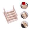 imageToyvian Miniature Staircase Model Furniture Small Stairs Wooden Stairs Mini Mini Wood handrail Stair Small armrest Solid Wood Wooden Wooden handrail Tiny Wooden Staircase