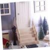 imageToyvian Miniature Staircase Model Furniture Small Stairs Wooden Stairs Mini Mini Wood handrail Stair Small armrest Solid Wood Wooden Wooden handrail Tiny Wooden Staircase