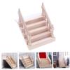 imageToyvian Miniature Staircase Model Furniture Small Stairs Wooden Stairs Mini Mini Wood handrail Stair Small armrest Solid Wood Wooden Wooden handrail Tiny Wooden Staircase