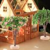 imageToyvian Model Trees Set 4PCS Artificial Trees Model Train Scenery Trees Fake Plants Railroad Scenery Trees Plastic Mini Trees Decor Miniature Landscape for Sand Table Decor