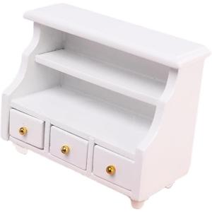 imageToyvian 1pc Miniature Food and Play Cabinet Wood Furniture Home Decoration Miniature Display Case Wooden Dollhouse Furniture 1 12 Scale Dresser Decor Mini House Chest Mini House Model Doll