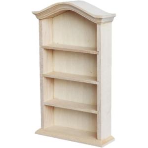 imageToyvian Dollhouse Wooden Bookshelf Doll Miniature Furniture Mini Bookshelf Dollhouse Shelf Dollhouse Cabinet Scene Miniature House Bookcase Fairy Cabinet Miniature Dollhouse Accessories 112Light Yellow