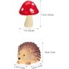 imageToyvian 1 Set Resin Fairy Garden Accessories 2 Hedgehogs and 4 Mushrooms Garden Decoration Mini Resin Animals Figures Landscape Figurines for Miniatures Garden Decorative Ornaments