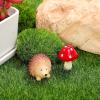 imageToyvian 1 Set Resin Fairy Garden Accessories 2 Hedgehogs and 4 Mushrooms Garden Decoration Mini Resin Animals Figures Landscape Figurines for Miniatures Garden Decorative Ornaments