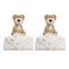 imageToyvian 2pcs Bear Lovey Baby Security Blanket with Plush Stuffed Animal Bear Soothing Toy Towels Personalized Baby Blanket for Newborn Babies Sleep Soothing