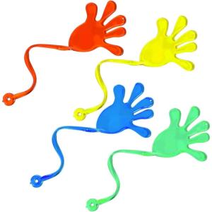 imageToyvian 16pcs Sticky Hands Toy Colored Sticky Finger Toys Funny Slappy Hands Sticky Hands Bulk Stretchy Hands for Wall Kids Party Favors Classroom Prizes Christmas Easter Day Goodie Bags