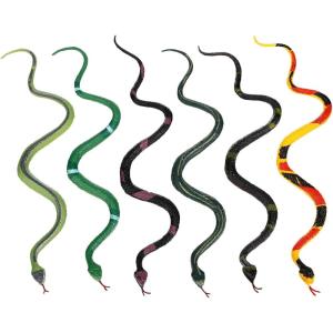 imageToyvian 6pcs Realistic Snake Prank Toy Multicolor Fake Snake Figurine Decor Tricky Lifelike Snake Prop for Halloween Prank and Prop Party Favors Decorations 97 Inch