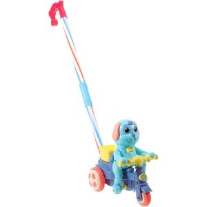 imageToyvian Plastic Baby Push Toy Toddler Pull Toy with Handle Basket Pull Along Toy Music Puppy Push and Pull Walking Toy Baby Walk Behind Push Toy for Infant Learning Walker 196 Inch