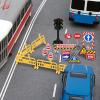 imageToyvian 1 Set Street Signs Playset for Kids Mini Traffic Signs Toy Plastic Cones Toyset Mini Traffic Light and Traffic Sign Models Traffic Signal Stoplights Safety Education Toy