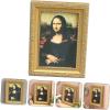 imageToyvian Dollhouse Accessories Mini Photo Frame Toy Miniature Scene Furniture Miniatures Oil Painting Tiny Oil Painting Craft Simulated Mona Lisa Painting Exquisite Oil Painting Doll House