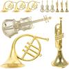 image12pcs Musical Instrument Christmas Ornaments Xmas Tree Hanging Decorations Golden Silver Violin Trumpet Hanging Tree Decor Musical Instrument Model Tree Ornament