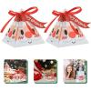 image50Pcs Christmas Candy Boxes Triangle Candy Bags Xmas Santa Claus Box Present Packaging Paper Bags Christmas Treat Boxes with Ribbon Triangle for Christmas PartyWhite