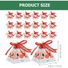 image50Pcs Christmas Candy Boxes Triangle Candy Bags Xmas Santa Claus Box Present Packaging Paper Bags Christmas Treat Boxes with Ribbon Triangle for Christmas PartyWhite