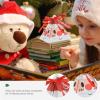 image50Pcs Christmas Candy Boxes Triangle Candy Bags Xmas Santa Claus Box Present Packaging Paper Bags Christmas Treat Boxes with Ribbon Triangle for Christmas PartyWhite