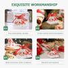 image50Pcs Christmas Candy Boxes Triangle Candy Bags Xmas Santa Claus Box Present Packaging Paper Bags Christmas Treat Boxes with Ribbon Triangle for Christmas PartyWhite
