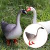 imageMini Goose Statue Animal Sculpture Micro Yard Farm Goose Resin Figurine for Dollhouse Fairy Garden Patio Decor Cake Topper Home Decoration for Desk WhiteGray