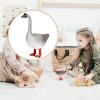 imageMini Goose Statue Animal Sculpture Micro Yard Farm Goose Resin Figurine for Dollhouse Fairy Garden Patio Decor Cake Topper Home Decoration for Desk WhiteGray
