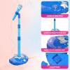imageMusical Toys Karaoke Machine for Kids with Adjustable Stand and MicrophonesMusic Sing Microphone Toy with Flashing Stage LightsBlueWithout BatteryBlue