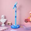 imageMusical Toys Karaoke Machine for Kids with Adjustable Stand and MicrophonesMusic Sing Microphone Toy with Flashing Stage LightsBlueWithout BatteryBlue