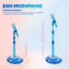 imageMusical Toys Karaoke Machine for Kids with Adjustable Stand and MicrophonesMusic Sing Microphone Toy with Flashing Stage LightsBlueWithout BatteryBlue
