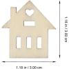 imageToyvian 100pcs Wood Craft Shapes House Shaped Unfinished Wood Embellishment Cutout Veneers for DIY Craft Project Home Ornaments
