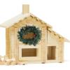 imageToyvian 4pcs Dollhouse Ornaments Mini Houses Micro Toys Christmas Tree Ornaments Mini Wreaths with Lights Decorative Wreath 1 12 Scale Christmas Wreath Christmas Wreath with Light Plastic