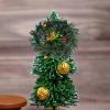 imageToyvian 4pcs Dollhouse Ornaments Mini Houses Micro Toys Christmas Tree Ornaments Mini Wreaths with Lights Decorative Wreath 1 12 Scale Christmas Wreath Christmas Wreath with Light Plastic