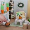 imageToyvian 4pcs Dollhouse Ornaments Mini Houses Micro Toys Christmas Tree Ornaments Mini Wreaths with Lights Decorative Wreath 1 12 Scale Christmas Wreath Christmas Wreath with Light Plastic