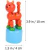 imageToyvian 4pcs Wooden Cat Dog Figurine Toy Dancing Rocking Finger Puppets Wooden Push Up Toy Animals Finger Puppet Funny Finger Toys for Christmas Random Style