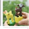 imageToyvian 4pcs Wooden Cat Dog Figurine Toy Dancing Rocking Finger Puppets Wooden Push Up Toy Animals Finger Puppet Funny Finger Toys for Christmas Random Style