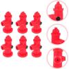 imageToyvian 6Pcs Dollhouse Fire Hydrant Mini Resin Fire Hydrant Statue Miniature Dog Pee Post Fireman Firefighting Toy for Doll House Micro Landscape Decor