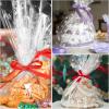 imageToyvian Clear Cellophane Wrap Roll Width 339 Inches Length 984 Feet 3 Mil Thicken Christmas Snowflake Cellophane Roll Crystal Wrappings for Hampers Baskets Flower Florist Wrap